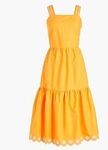 J crew Factory embroidered scalloped tiered dress